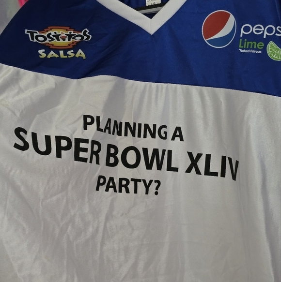 Pepsi Tostitos Blue & White Superbowl XLIV Party 2010 NFL Jersey Size Large - Picture 2 of 6